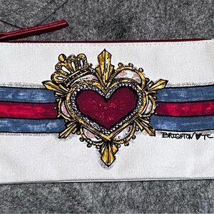 BRIGHTON “In Love We Trust” Pouch Makeup/Jewelry Canvas Bag